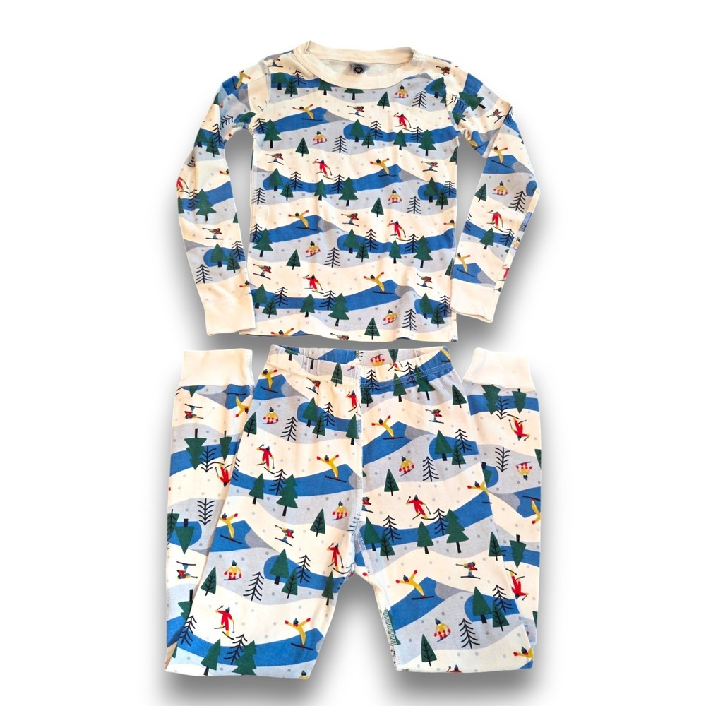 Hanna Andersson Ski Slope Holiday Winter Pajamas Long John Kids Boys 130 US 8